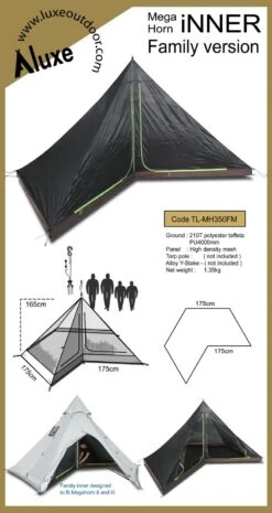 Luxe Outdoor Megahorn Full Inner -Camping En Plein Air tente interieure megahorn full inner luxe outdoor 04
